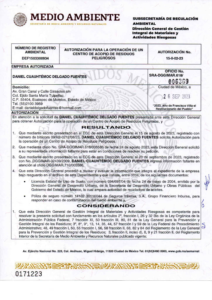 permiso acopio
